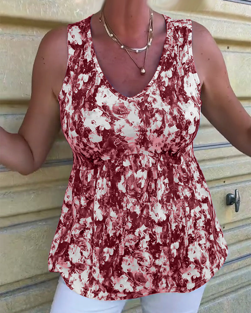 Levana™ | Sleeveless Floral Print Top