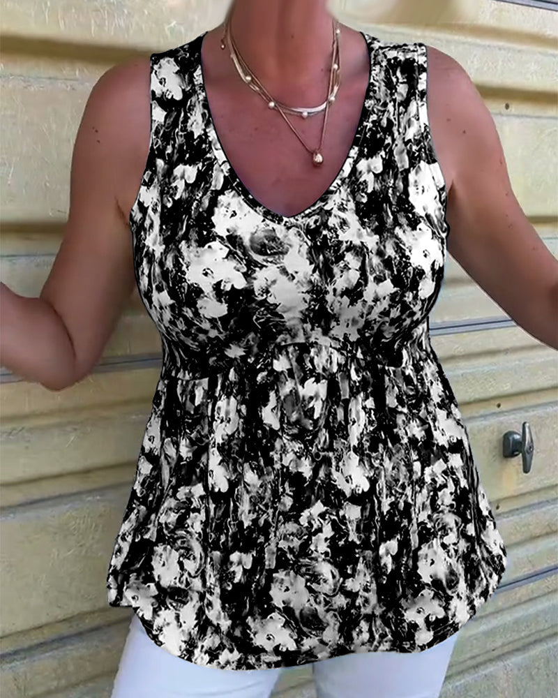 Levana™ | Sleeveless Floral Print Top
