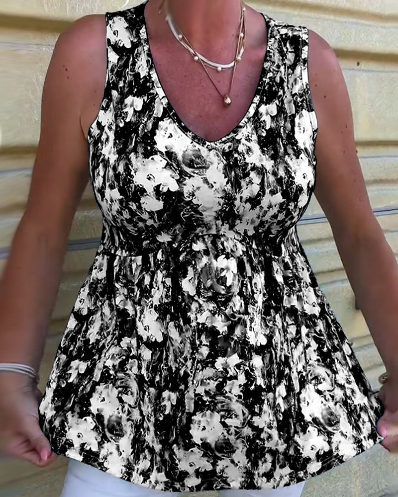 Levana™ | Sleeveless Floral Print Top