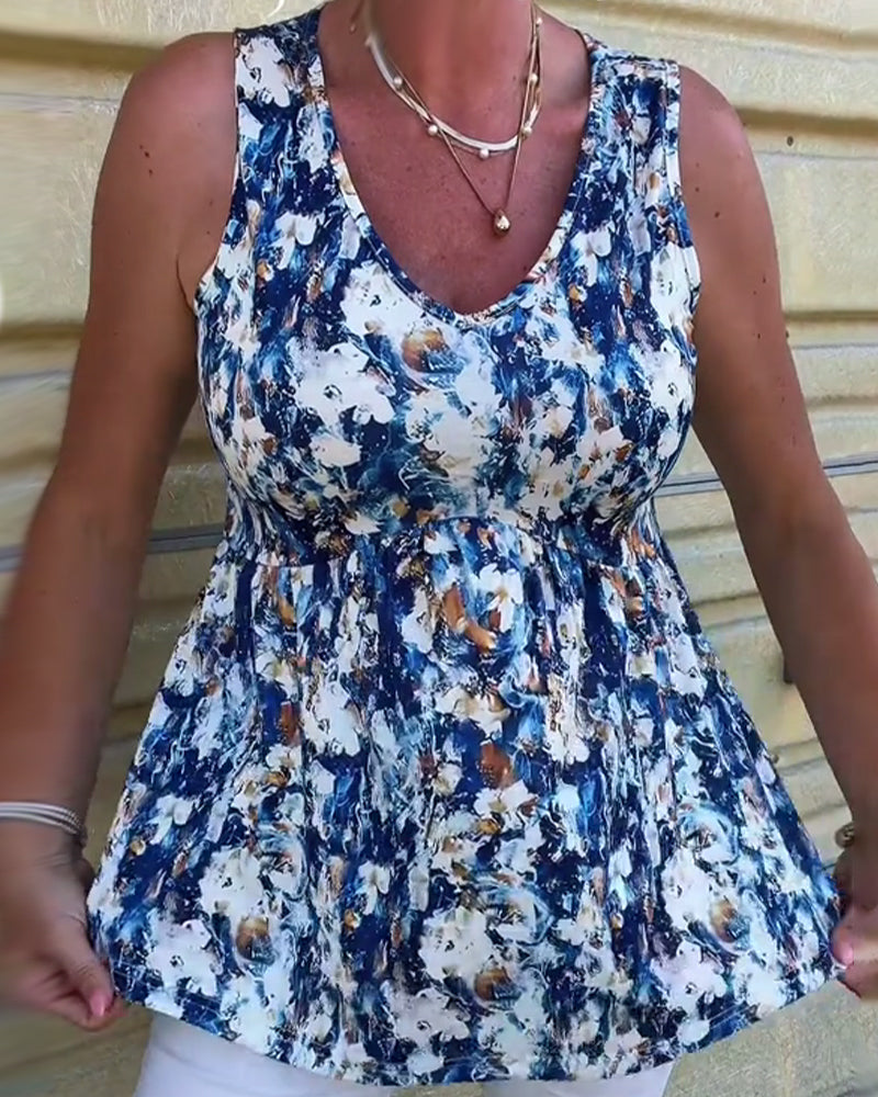 Levana™ | Sleeveless Floral Print Top