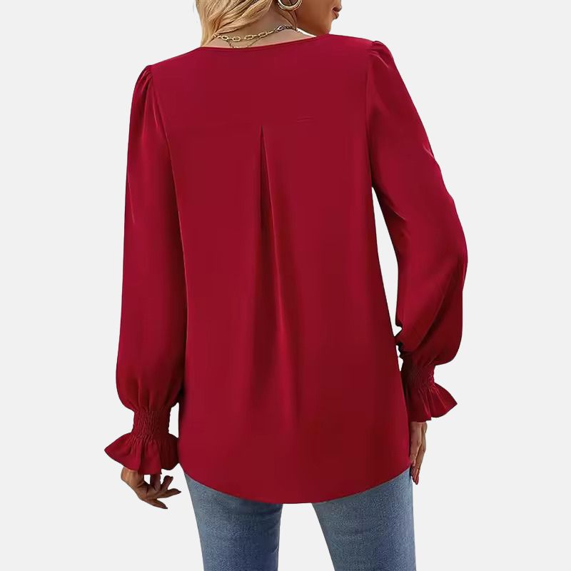 Arlina™ | V-Neck Puff-Sleeve Blouse