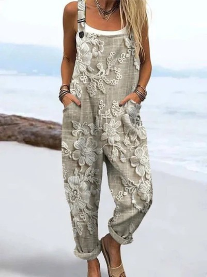 Paige™ | Embroidered Linen Jumpsuit