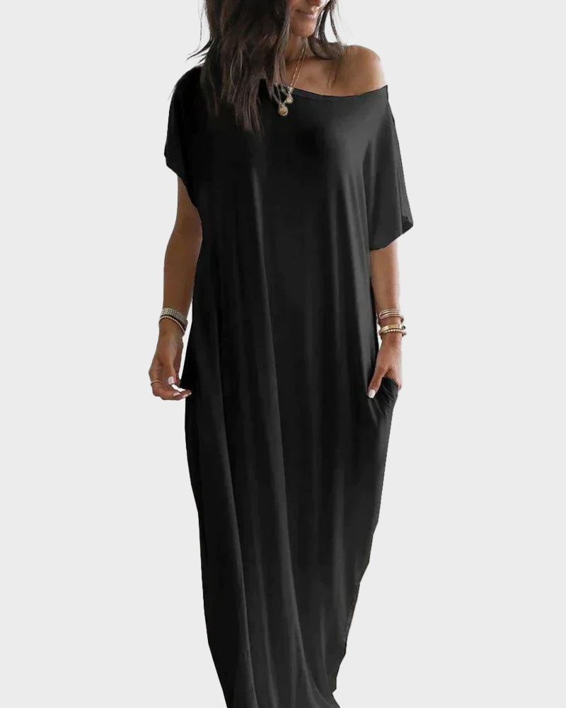 Aureline™ | Relaxed Off-Shoulder Dress