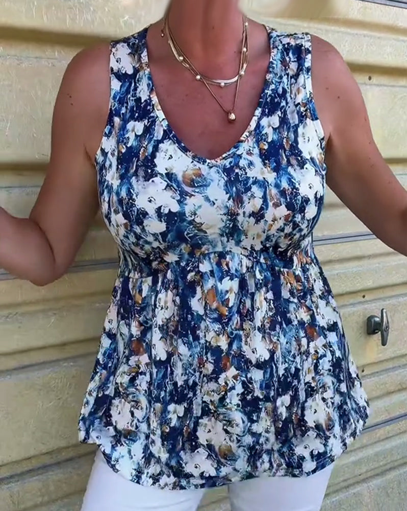 Levana™ | Sleeveless Floral Print Top