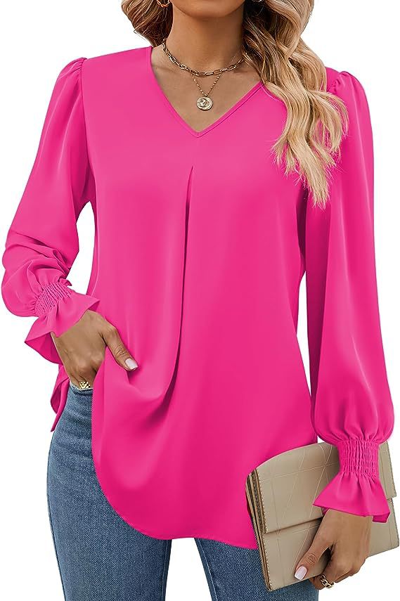Arlina™ | V-Neck Puff-Sleeve Blouse