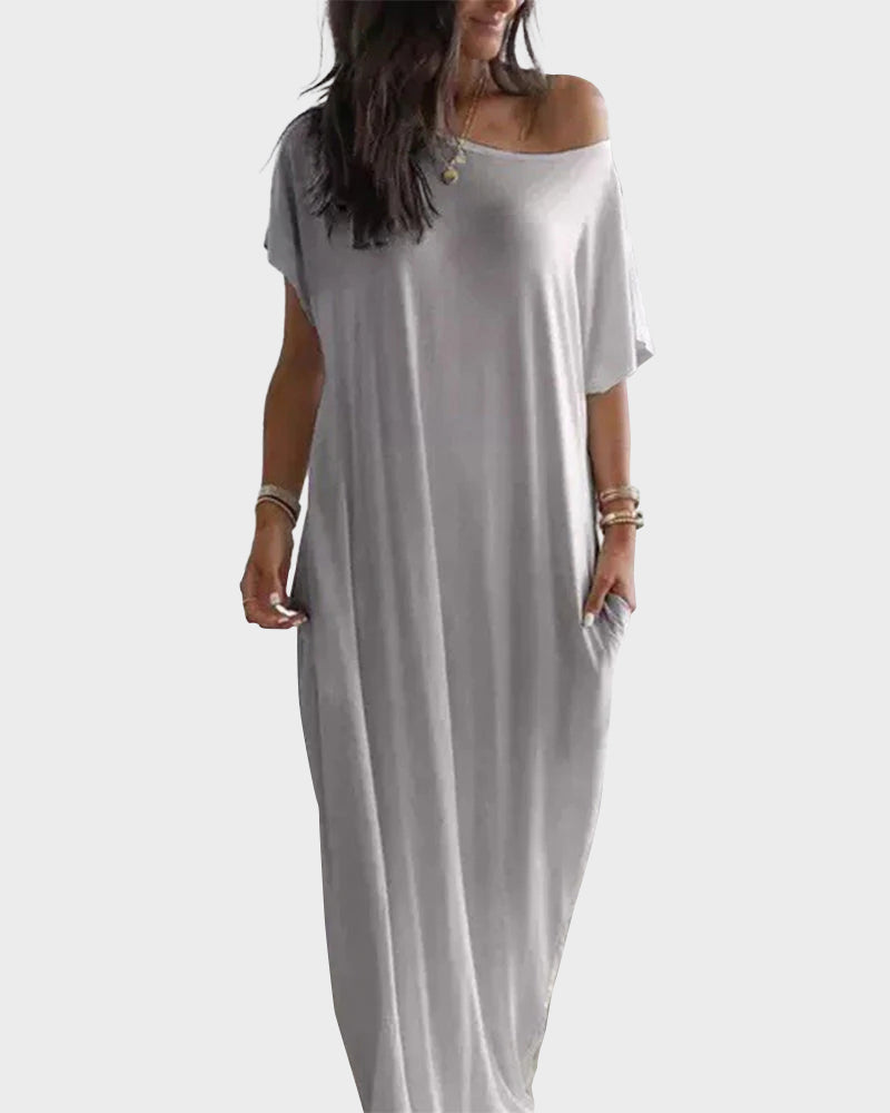 Aureline™ | Relaxed Off-Shoulder Dress