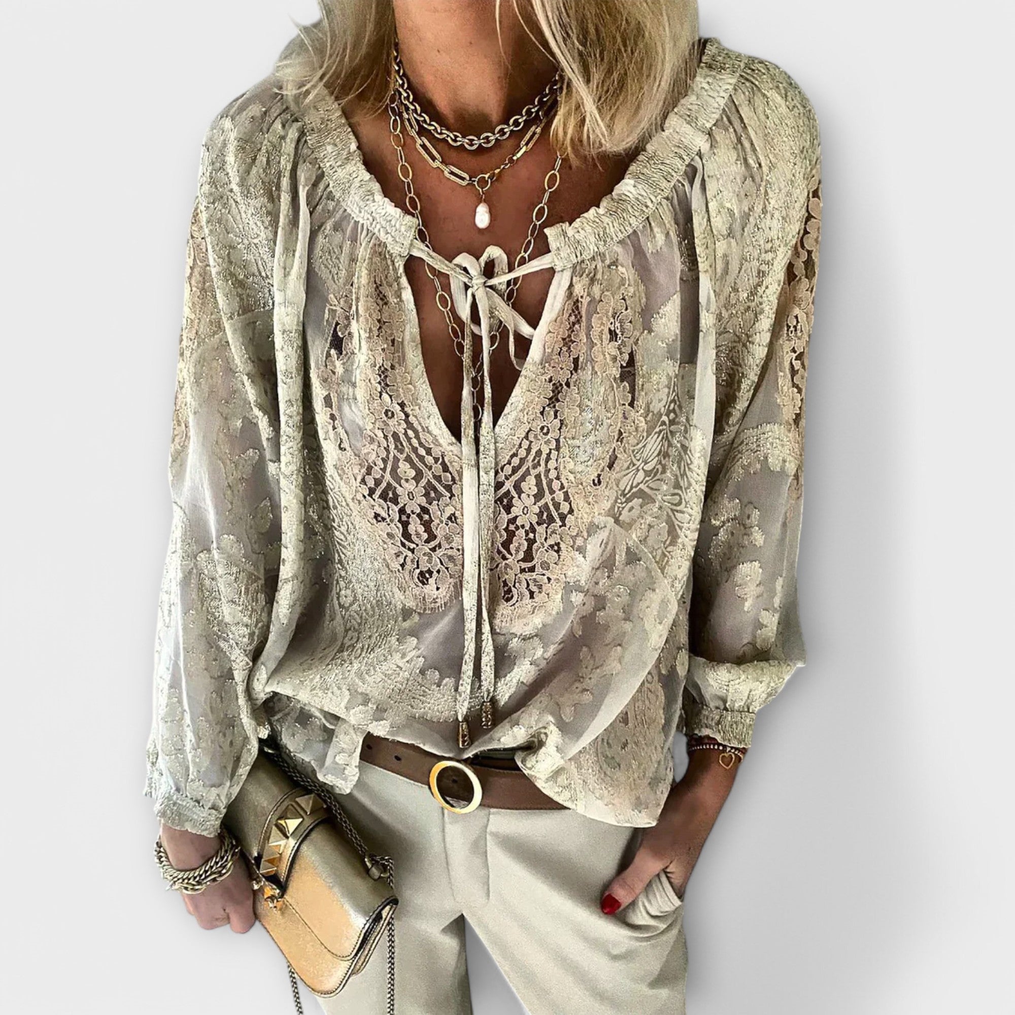 Lili - Unique Blouse with Lace Details