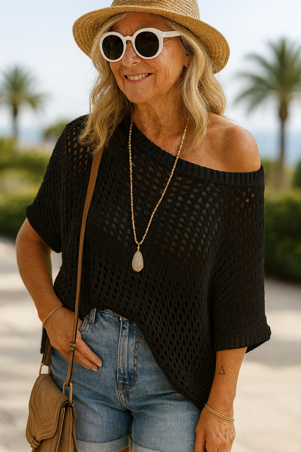 Naelle™ | Open-Knit Top
