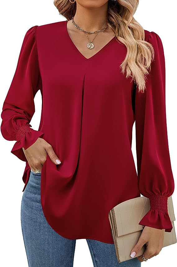 Arlina™ | V-Neck Puff-Sleeve Blouse