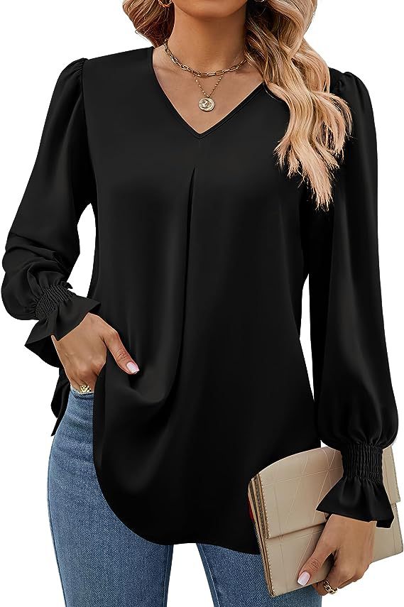 Arlina™ | V-Neck Puff-Sleeve Blouse