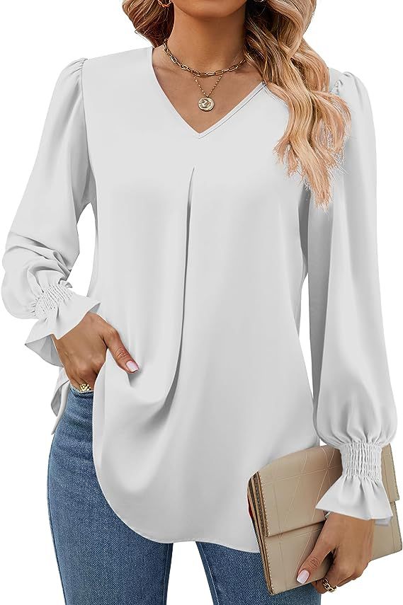 Arlina™ | V-Neck Puff-Sleeve Blouse
