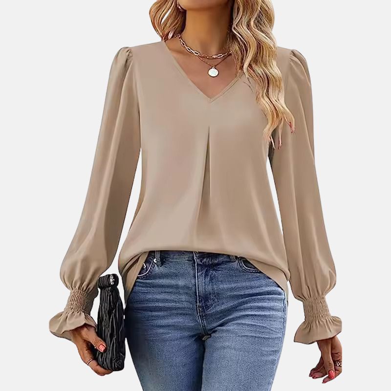 Arlina™ | V-Neck Puff-Sleeve Blouse