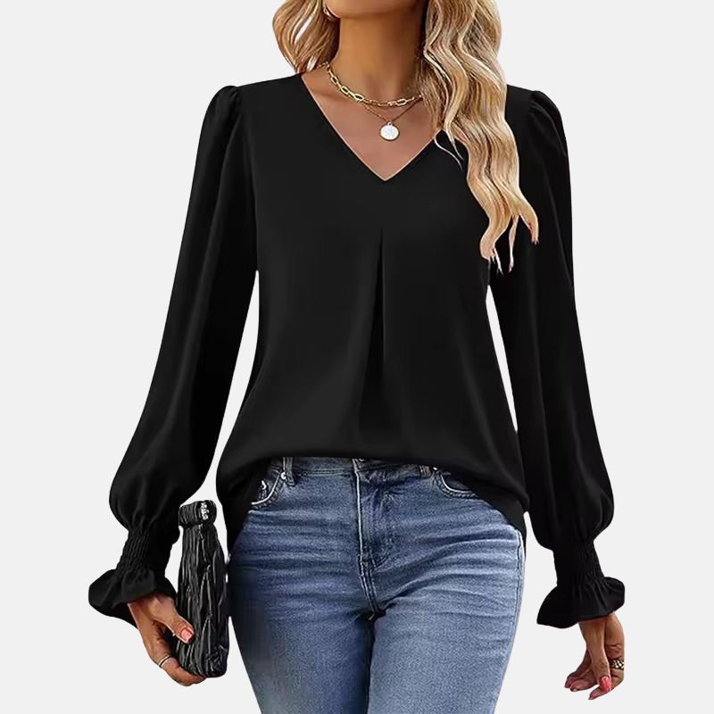 Arlina™ | V-Neck Puff-Sleeve Blouse