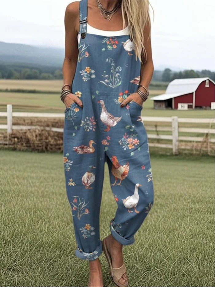 Lindsay™ | Farmyard Duck Print Jumpsuit
