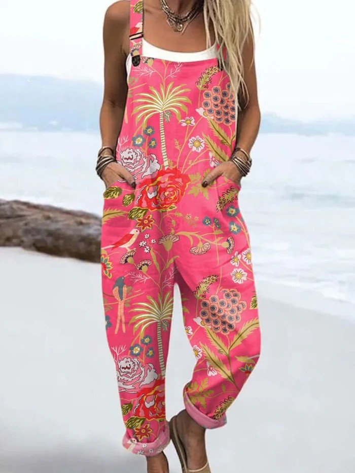 Jessica™ | Tropical Print Jumpsuit