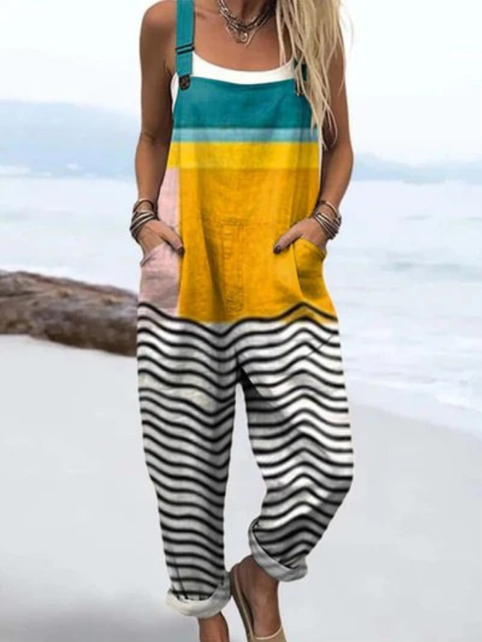 Hailey™ | Colorblock Striped Jumpsuit