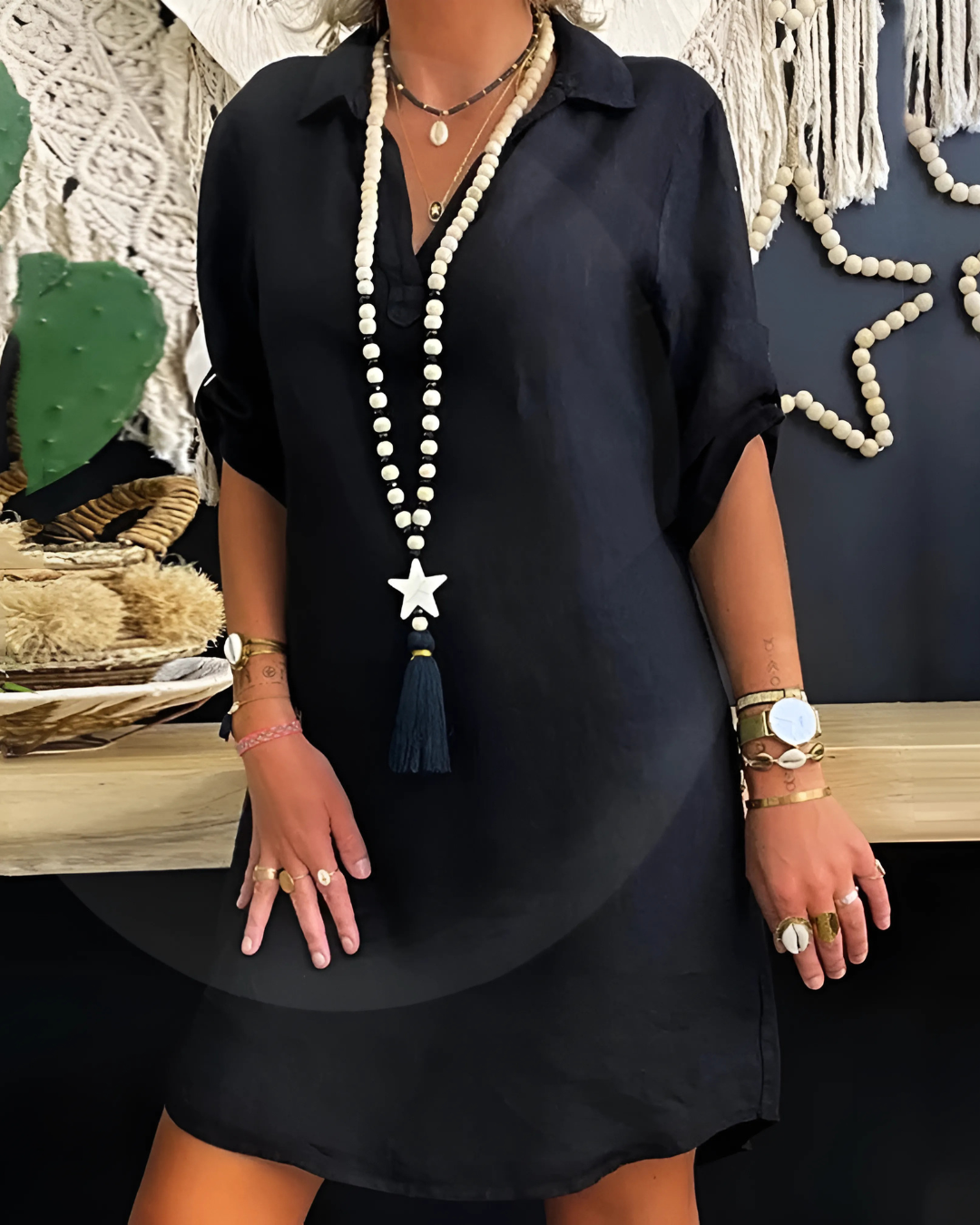 Solvine™ | Casual Collared Shirt Dress