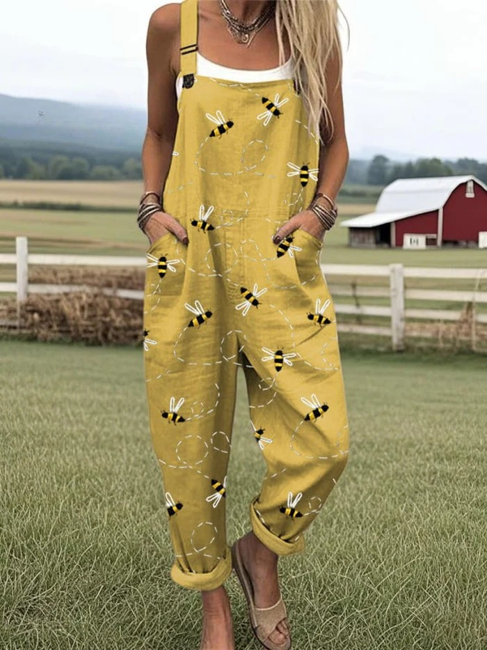 Abigail™ | Bee Print Casual Jumpsuit