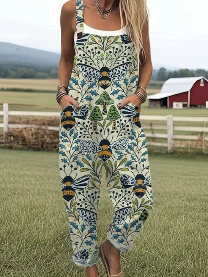 Abigail™ | Bee Print Casual Jumpsuit