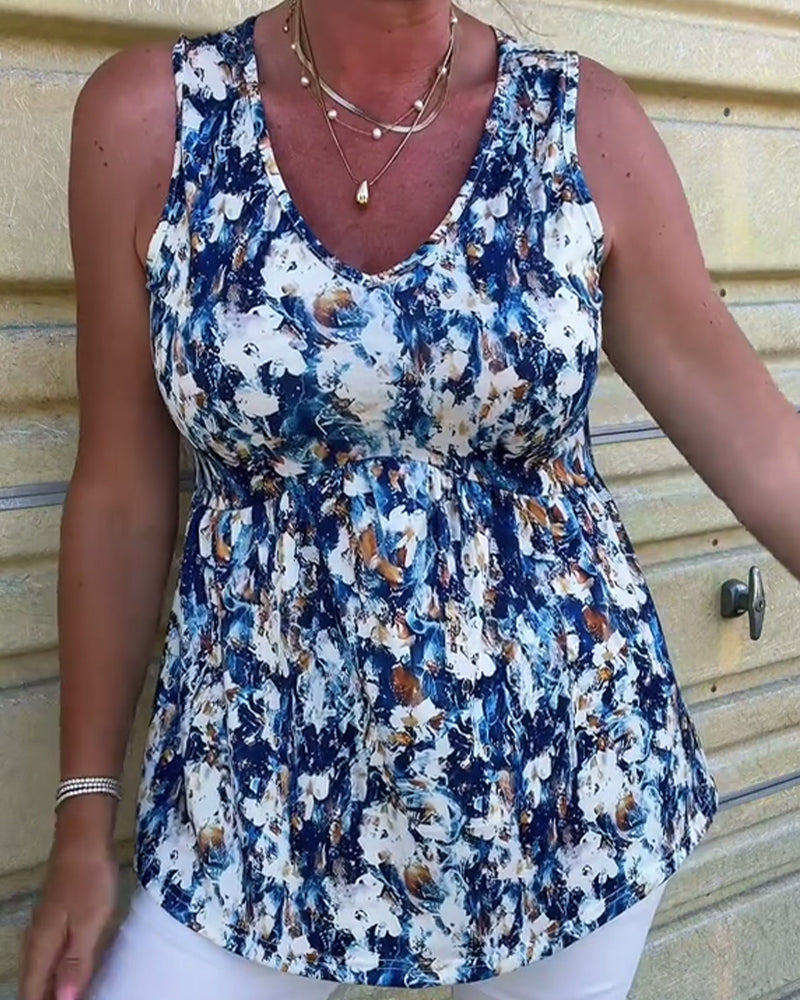 Levana™ | Sleeveless Floral Print Top
