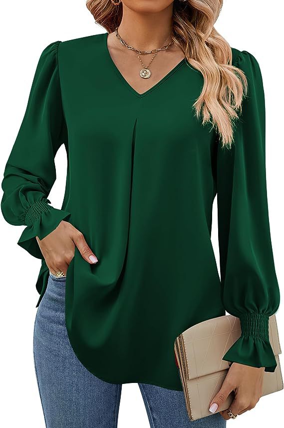 Arlina™ | V-Neck Puff-Sleeve Blouse