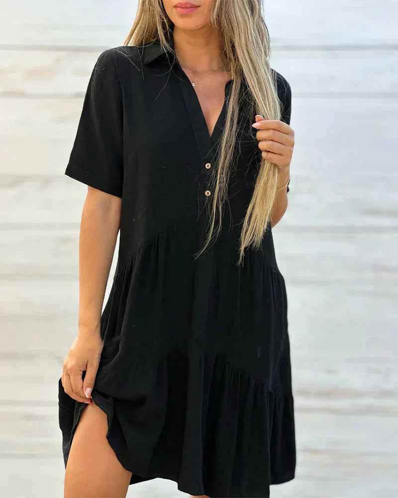 Elowen™ | Relaxed Collared Short Dress