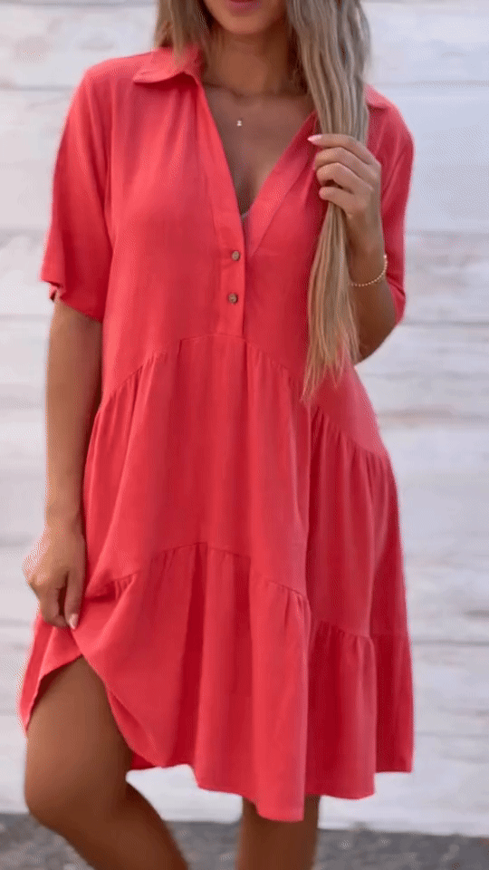 Elowen™ | Relaxed Collared Short Dress