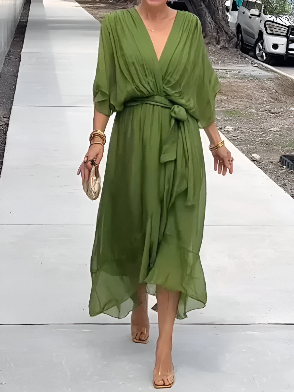 Claire™ | Tie-Waist Midi Dress
