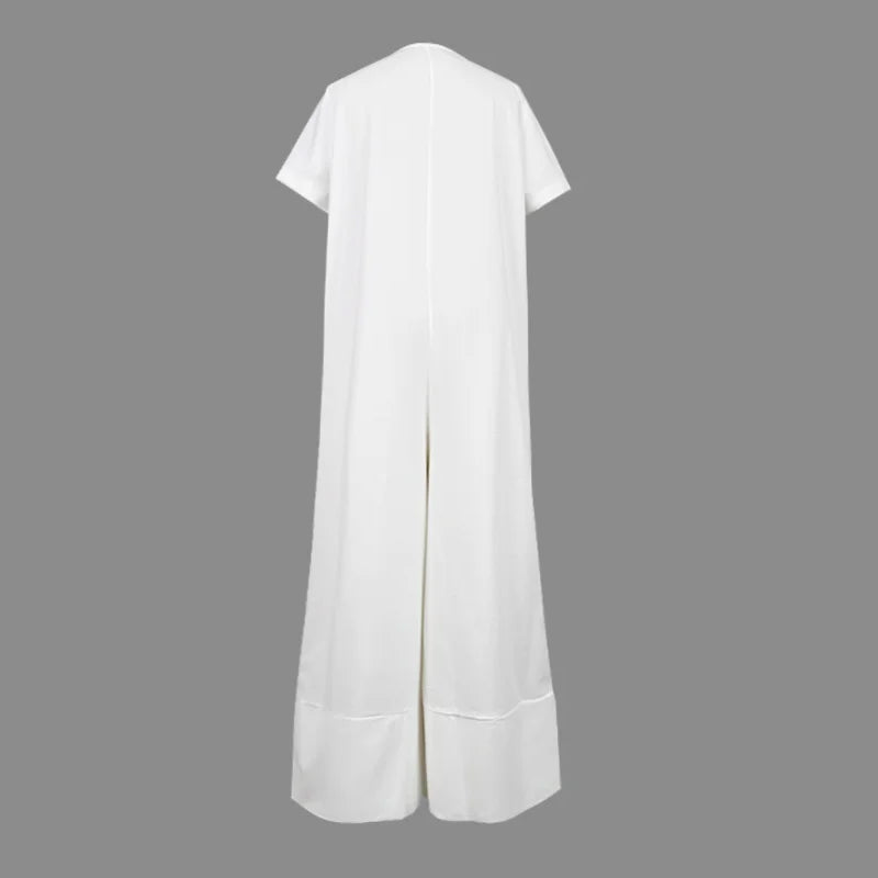 Serelina™ | Button-Front Wide-Leg Jumpsuit