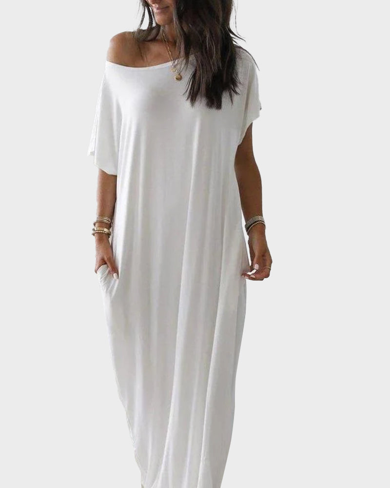 Aureline™ | Relaxed Off-Shoulder Dress
